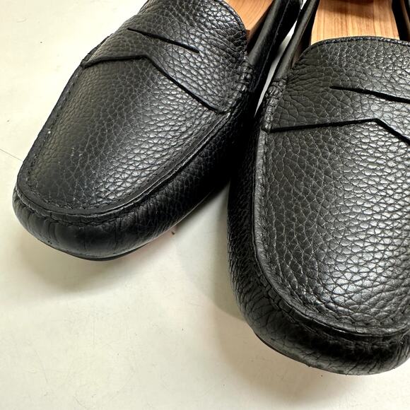 VERY GOOD Salvatore Ferragamo Loafer Driver Black Scotch Grain Women\'s 9.5 main image 6